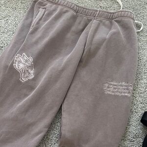 Darc Sport Taupe Sweatpants with Embroidered Design